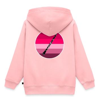 clarinette - Sweat Premium à capuche enfant bio - rose - Dos - AI Model Kid Female (0cm)