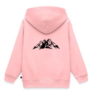 Berge Icon - Kinder Premium Organic Hoodie - Rosa - Hinten - AI Model Kid Female (0cm)