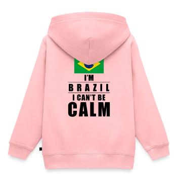 Dicton brésilien - Sweat Premium à capuche enfant bio - rose - Dos - AI Model Kid Female (0cm)