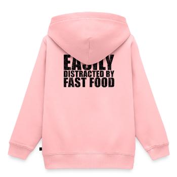 Fast Food Spruch - Kinder Premium Organic Hoodie - Rosa - Hinten - AI Model Kid Female (0cm)