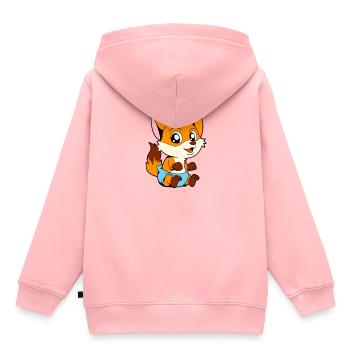 Kawaii Baby Fuchs - Kinder Premium Organic Hoodie - Rosa - Hinten - AI Model Kid Female (0cm)