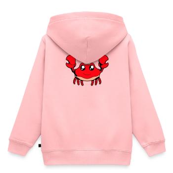 Kawaii Krabbe - Kinder Premium Organic Hoodie - Rosa - Hinten - AI Model Kid Female (0cm)