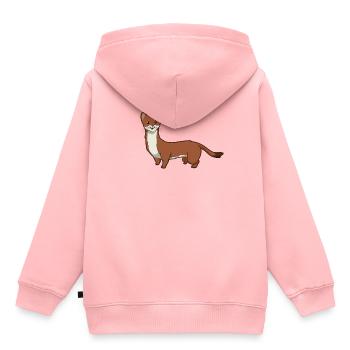 Belette kawaii - Sweat Premium à capuche enfant bio - rose - Dos - AI Model Kid Female (0cm)