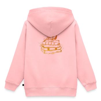Crâne sur les livres - Dark Academia - Sweat Premium à capuche enfant bio - rose - Dos - AI Model Kid Female (0cm)