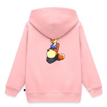 Renard avec ventre de bébé - Enceinte - Sweat Premium à capuche enfant bio - rose - Dos - AI Model Kid Female (0cm)