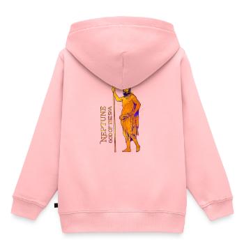 Gott des Meeres - Neptun - Kinder Premium Organic Hoodie - Rosa - Hinten - AI Model Kid Female (0cm)
