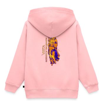 Déesse du troupeau - Vesta - Sweat Premium à capuche enfant bio - rose - Dos - AI Model Kid Female (0cm)