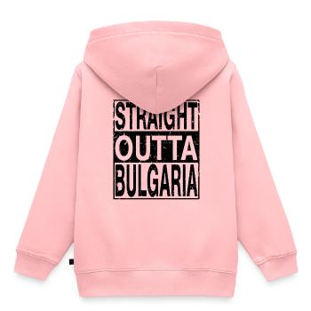 Bulgarien Straight outta Bulgarien - Kinder Premium Organic Hoodie - Rosa - Hinten - AI Model Kid Female (0cm)