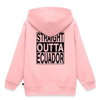 Equateur Tout droit sorti de l’Equateur - Sweat Premium à capuche enfant bio - rose - Dos - AI Model Kid Female (0cm)