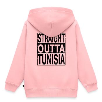 Tunesien Straight outta Tunesien - Kinder Premium Organic Hoodie - Rosa - Hinten - AI Model Kid Female (0cm)
