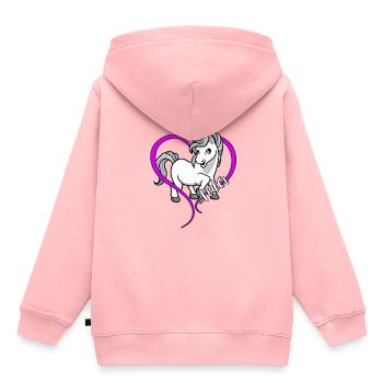 Amoureux des chevaux - Arabes - Sweat Premium à capuche enfant bio - rose - Dos - AI Model Kid Female (0cm)