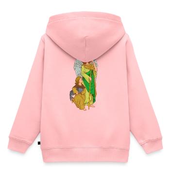 Archange Raphaël - Sweat Premium à capuche enfant bio - rose - Dos - AI Model Kid Female (0cm)