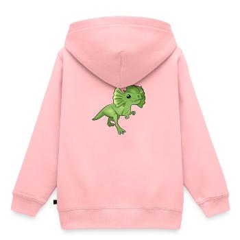 Cartoon Dilophosaurus - Kids Premium Organic Hoodie - rose - Back - AI Model Kid Female (0cm)