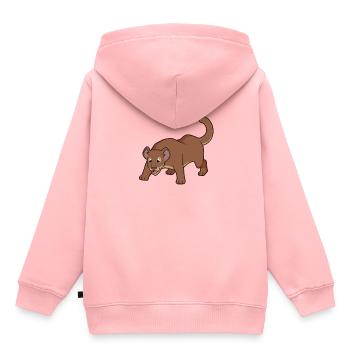 Kawaii Fossa - Sweat Premium à capuche enfant bio - rose - Dos - AI Model Kid Female (0cm)