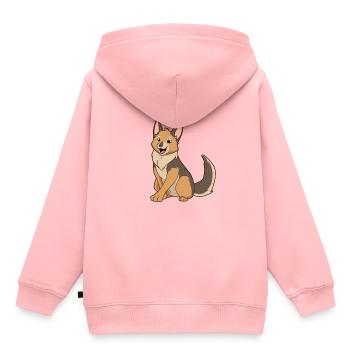 Chacal Kawaii - Sweat Premium à capuche enfant bio - rose - Dos - AI Model Kid Female (0cm)