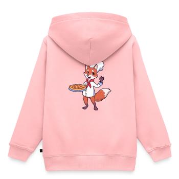 Fuchs est pizzaïolo - Sweat Premium à capuche enfant bio - rose - Dos - AI Model Kid Female (0cm)