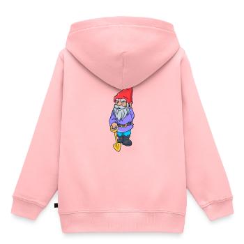 Gartenzwerg mit Schaufel - Kinder Premium Organic Hoodie - Rosa - Hinten - AI Model Kid Female (0cm)
