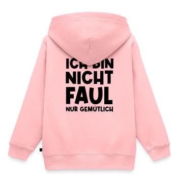Faulheit Faulpelz Lustiger Spruch - Kinder Premium Organic Hoodie - Rosa - Hinten - AI Model Kid Female (0cm)