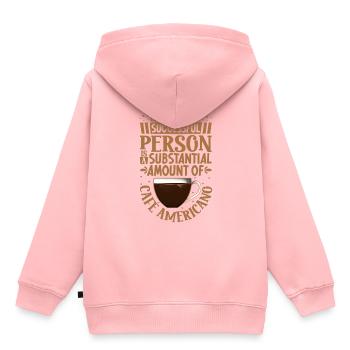 Erfolgreich nur mit Café Americano - Kinder Premium Organic Hoodie - Rosa - Hinten - AI Model Kid Female (0cm)