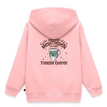 Meditieren und Turkish Coffee - Kinder Premium Organic Hoodie - Rosa - Hinten - AI Model Kid Female (0cm)