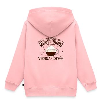 Meditieren und Vienna Coffee - Kinder Premium Organic Hoodie - Rosa - Hinten - AI Model Kid Female (0cm)