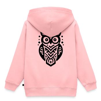 Eule Indianer Tierkreiszeichen - Kinder Premium Organic Hoodie - Rosa - Hinten - AI Model Kid Female (0cm)