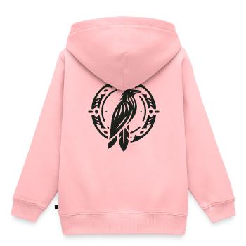 Rabe Indianer Tierkreiszeichen - Kinder Premium Organic Hoodie - Rosa - Hinten - AI Model Kid Female (0cm)