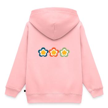 70er Jahre Blume Muster - Kinder Premium Organic Hoodie - Rosa - Hinten - AI Model Kid Female (0cm)