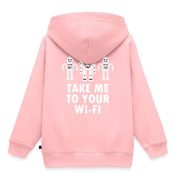 Bringen Sie mich zu Ihrem Wi-Fi Funny Aliens Robots Internet - Kinder Premium Organic Hoodie - Rosa - Hinten - AI Model Kid Female (0cm)