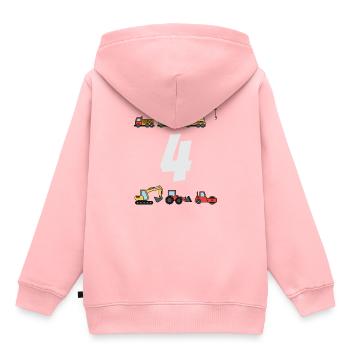 Birthday 4th boy construction site excavator truck gift - Kids Premium Organic Hoodie - rose - Back - AI Model Kid Female (0cm)