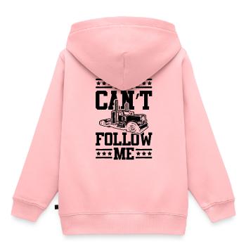 truck trucker cool - Kinder Premium Organic Hoodie - Rosa - Hinten - AI Model Kid Female (0cm)