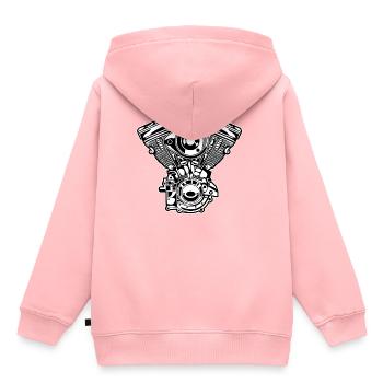 Moteur moto / Moteur 01_schwarz blanc - Sweat Premium à capuche enfant bio - rose - Dos - AI Model Kid Female (0cm)