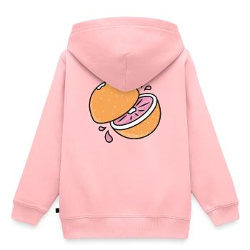 Orange - Kinder Premium Organic Hoodie - Rosa - Hinten - AI Model Kid Female (0cm)