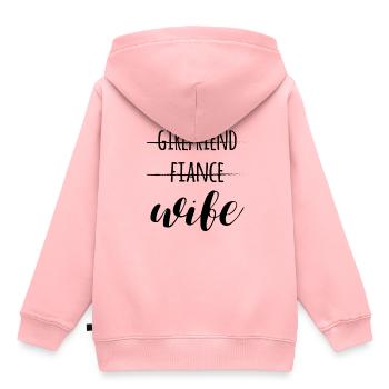Mariage, amoureux, couple, mariage - Sweat Premium à capuche enfant bio - rose - Dos - AI Model Kid Female (0cm)
