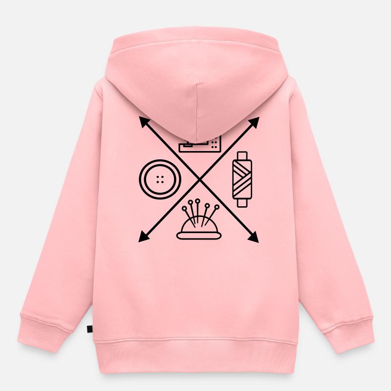 couture - Sweat Premium à capuche enfant bio - rose