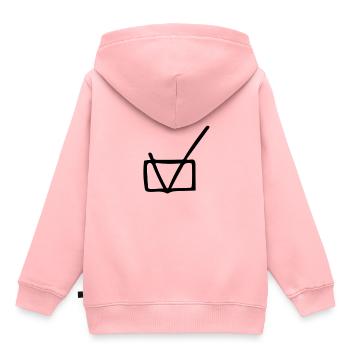 Häkchen - Kinder Premium Organic Hoodie - Rosa - Hinten - AI Model Kid Female (0cm)