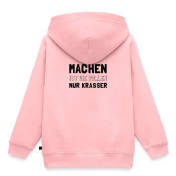 Machen ist wie Wollen - nur krasser - Kinder Premium Organic Hoodie - Rosa - Hinten - AI Model Kid Female (0cm)