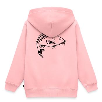 Karpfen - Kinder Premium Organic Hoodie - Rosa - Hinten - AI Model Kid Female (0cm)