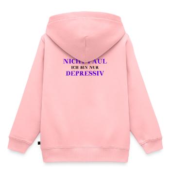 Depressiv lustig witzig mutig Geschenkidee - Kinder Premium Organic Hoodie - Rosa - Hinten - AI Model Kid Female (0cm)
