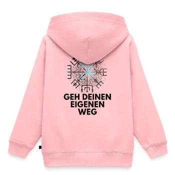 Wegweiser VEGVISIR - Kinder Premium Organic Hoodie - Rosa - Hinten - AI Model Kid Female (0cm)