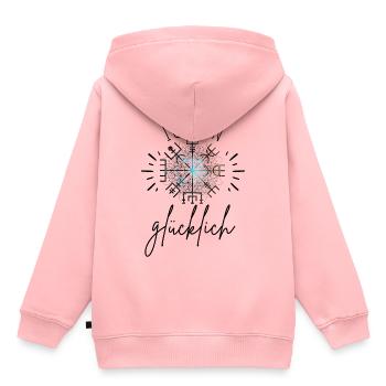 Wegweiser Motivation - VEGVISIR - Kinder Premium Organic Hoodie - Rosa - Hinten - AI Model Kid Female (0cm)