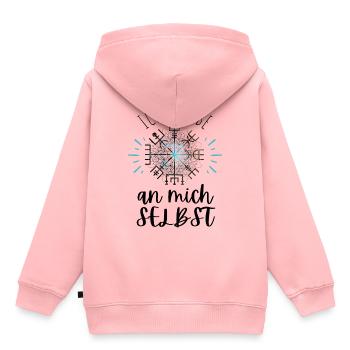 Wegweiser Motivation - VEGVISIR - Kinder Premium Organic Hoodie - Rosa - Hinten - AI Model Kid Female (0cm)