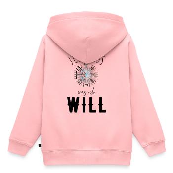 Wegweiser Motivation - VEGVISIR - Kinder Premium Organic Hoodie - Rosa - Hinten - AI Model Kid Female (0cm)