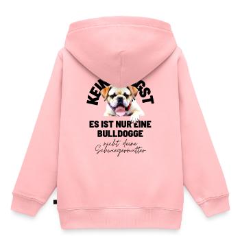 KEINE ANGST ... Bulldogge Bulldog Bulldoggen - Kinder Premium Organic Hoodie - Rosa - Hinten - AI Model Kid Female (0cm)