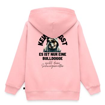 KEINE ANGST ... Bulldogge Bulldog Bulldoggen - Kinder Premium Organic Hoodie - Rosa - Hinten - AI Model Kid Female (0cm)
