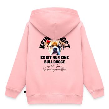 KEINE ANGST ... Bulldogge Bulldog Bulldoggen - Kinder Premium Organic Hoodie - Rosa - Hinten - AI Model Kid Female (0cm)