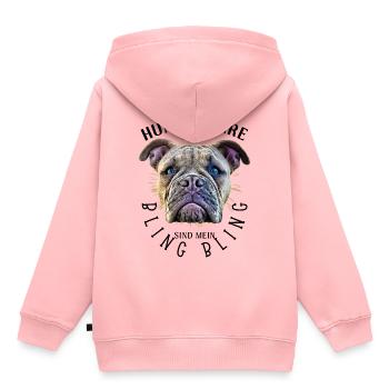 HUNDEHAARE sind mein BLING BLING - Hund Hunde - Kinder Premium Organic Hoodie - Rosa - Hinten - AI Model Kid Female (0cm)