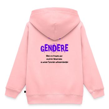 gendern Geschenkidee pro Gendern Feminismus queer - Kinder Premium Organic Hoodie - Rosa - Hinten - AI Model Kid Female (0cm)
