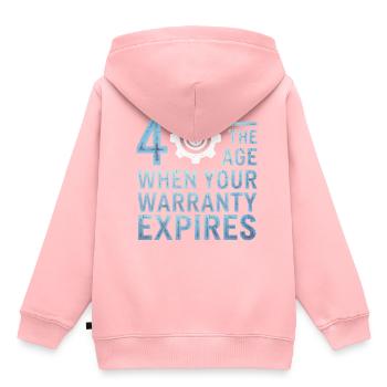 40 Das Alter Wenn Deine Garantie Abläuft - Kinder Premium Organic Hoodie - Rosa - Hinten - AI Model Kid Female (0cm)