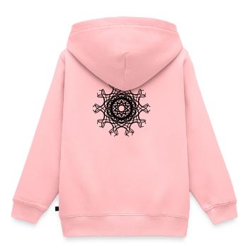 Geometrische Kunst - Kinder Premium Organic Hoodie - Rosa - Hinten - AI Model Kid Female (0cm)